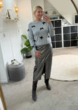 Noelle Light Grey Bow Jumper