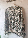 Khaki Leopard Print Sweatshirt/Top