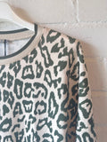 Khaki Leopard Print Sweatshirt/Top