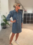 Alma Blue Denim Shirt Dress