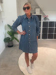 Alma Blue Denim Shirt Dress