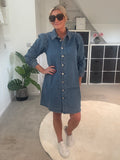 Alma Blue Denim Shirt Dress