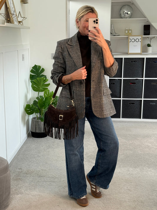 Dark Chocolate Turtleneck 3/4 Sleeve Jumper