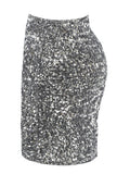 Silver/Grey Sequin Mini Skirt