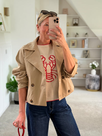 Stone Trench Style Jacket
