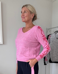 Pattern Sleeve V Neck Jumper | 3 Colours