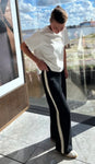 Berlin Navy Panel Wide Leg Trousers