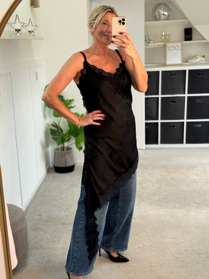 Asymmetric Satin/Lace Dress | 3 colours