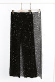 Black Sequin Wide Leg Trousers