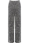 Black Sequin Wide Leg Trousers