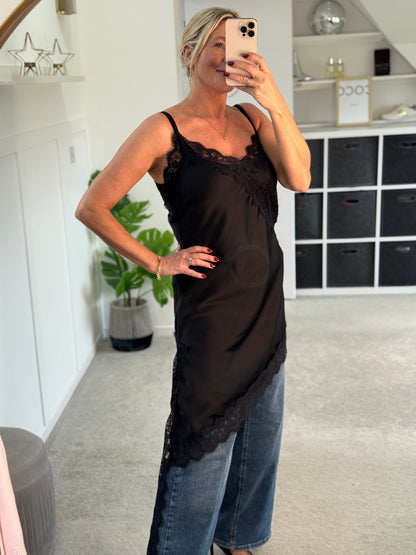 Asymmetric Satin/Lace Dress | 3 colours