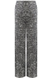 Black Sequin Wide Leg Trousers