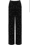 Black Sequin Wide Leg Trousers