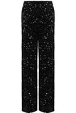 Black Sequin Wide Leg Trousers