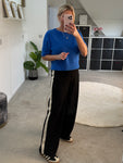 Berlin Black Panel Wide Leg Trousers