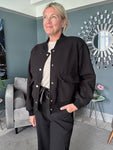 Black Brushed Bomber Jacket
