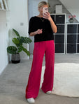 Pink/Red Stripe Wide Leg Trousers