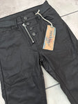 Melly & Co Black Coated 4 Button Jeans