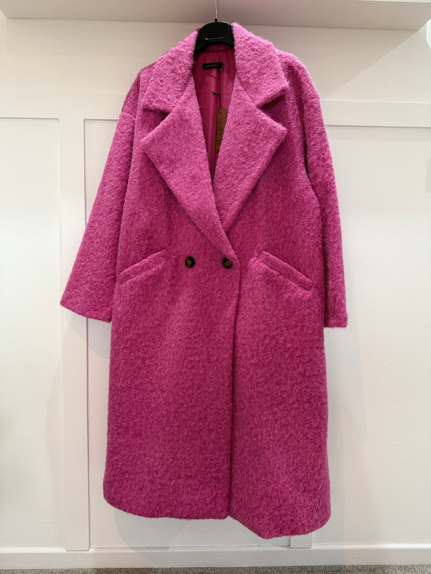 Hot Pink Double Breasted Cosy Coat