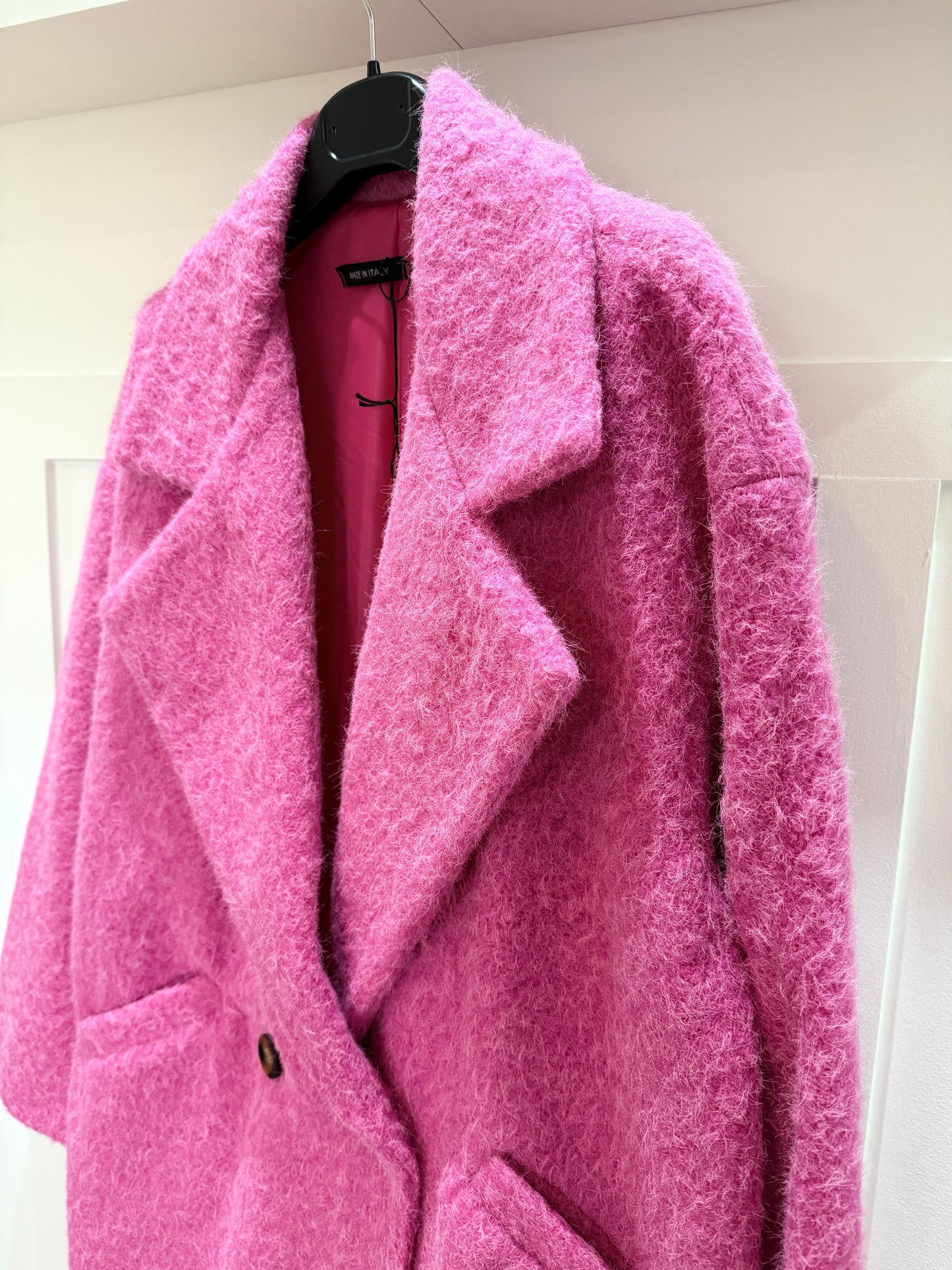 Hot Pink Double Breasted Cosy Coat