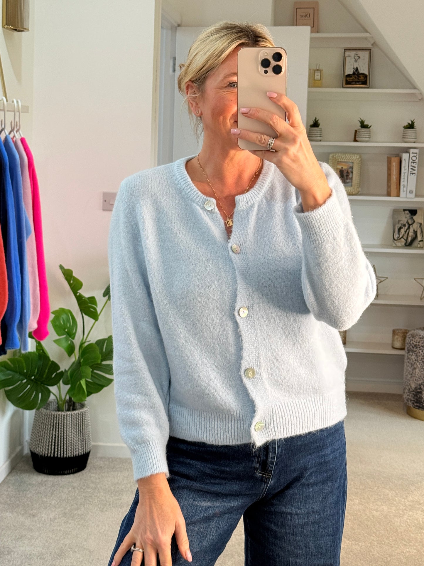 Bubblegum Pink Alpaca Mix Button Cardigan