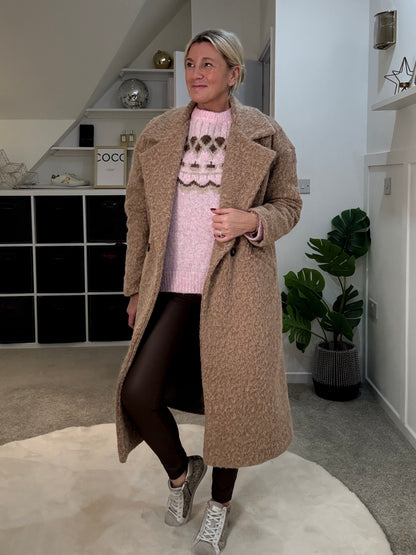 Mocha Double Breasted Cosy Coat