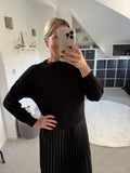 Black 2 in 1 Pleated Jumper Dress