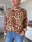 Tan Leopard Print Sweatshirt/Top