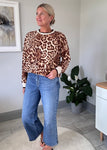 Tan Leopard Print Sweatshirt/Top