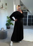 Black 2 in 1 Pleated Jumper Dress