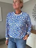 Cobalt Leopard Print Sweatshirt/Top