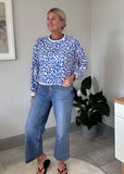 Cobalt Leopard Print Sweatshirt/Top