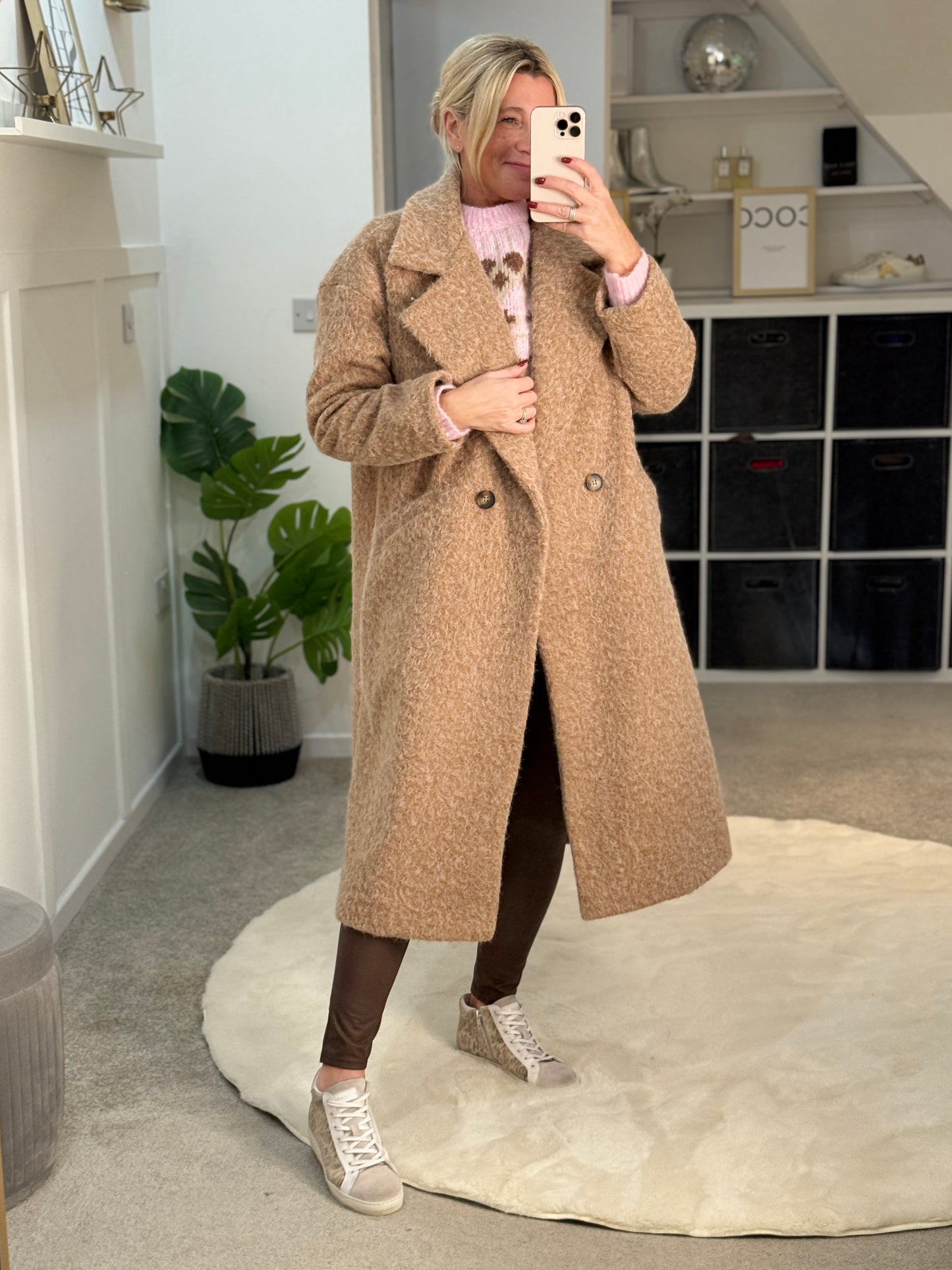 Black Double Breasted Cosy Coat