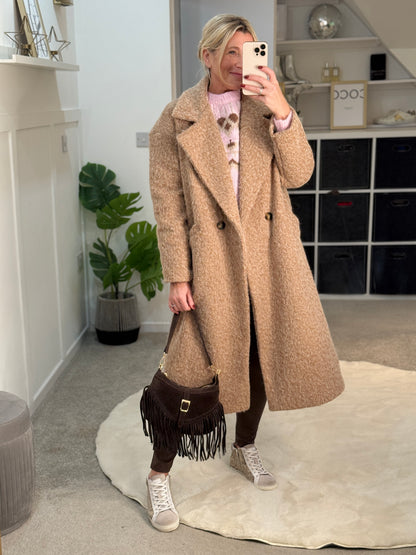 Mocha Double Breasted Cosy Coat