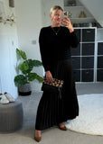 Black 2 in 1 Pleated Jumper Dress