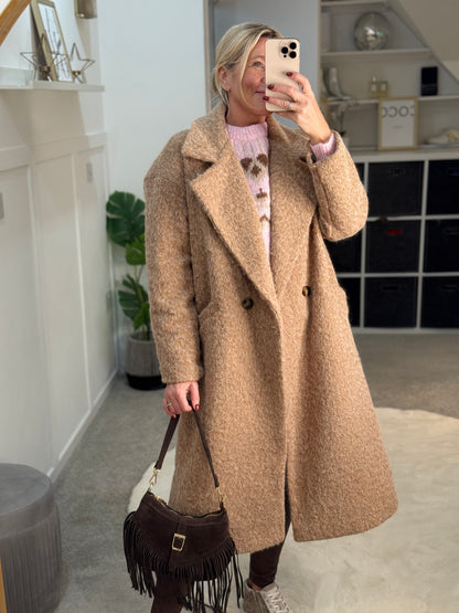 Mocha Double Breasted Cosy Coat