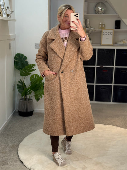 Mocha Double Breasted Cosy Coat
