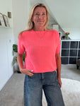 Neon Coral Fluffy S/S Jumper