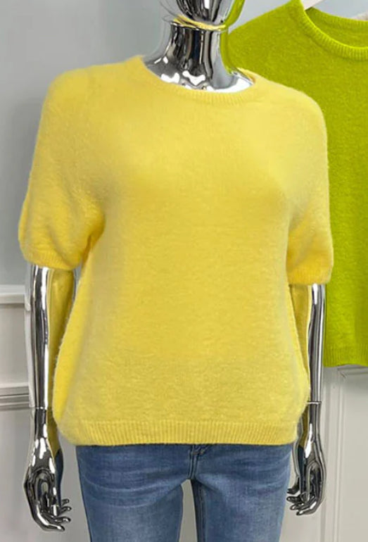 Neon Coral Fluffy S/S Jumper