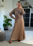 Mocha/Gold 2 in 1 Pleated Jumper Dress