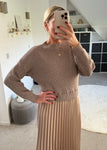 Mocha/Gold 2 in 1 Pleated Jumper Dress