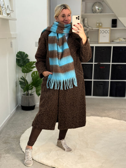 Chocolate Double Breasted Cosy Coat