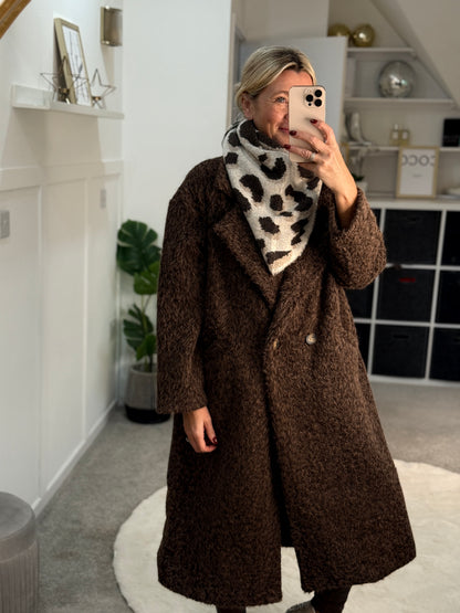 Chocolate Double Breasted Cosy Coat