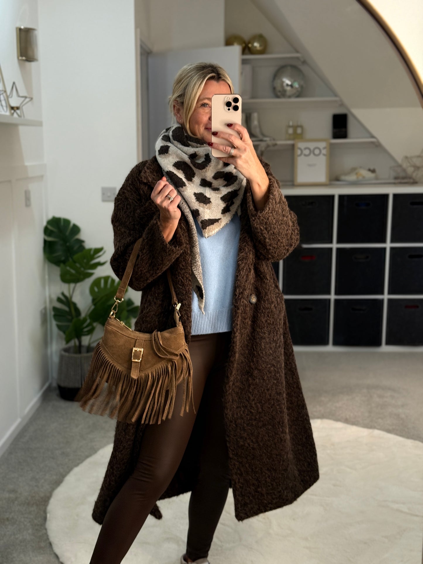 Chocolate Double Breasted Cosy Coat