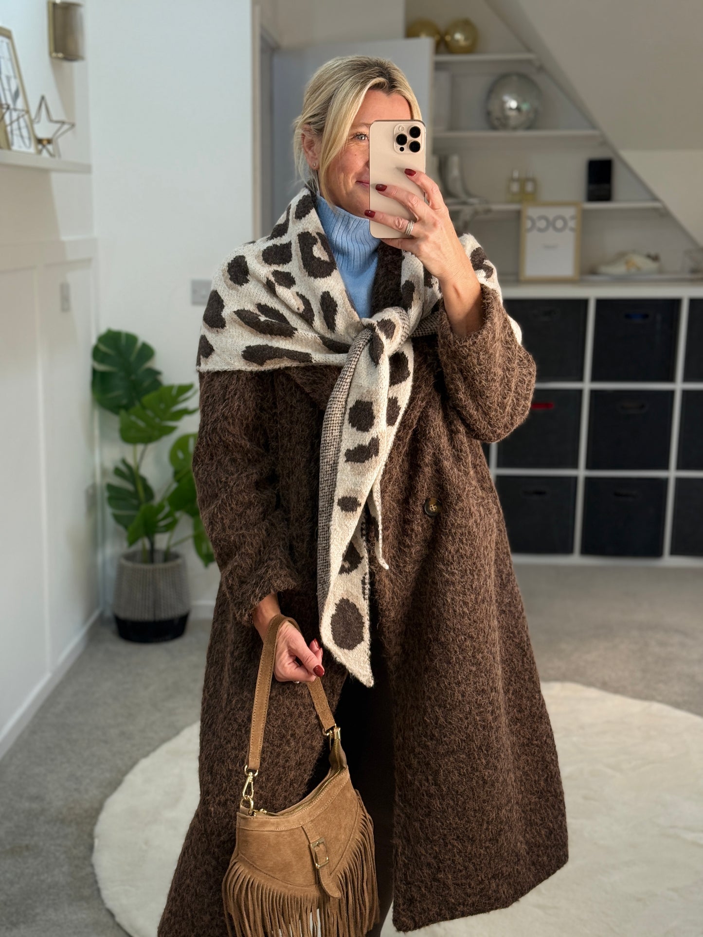 Chocolate Double Breasted Cosy Coat