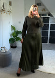 Khaki 2 in 1 Pleated Jumper Dress