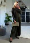 Khaki 2 in 1 Pleated Jumper Dress