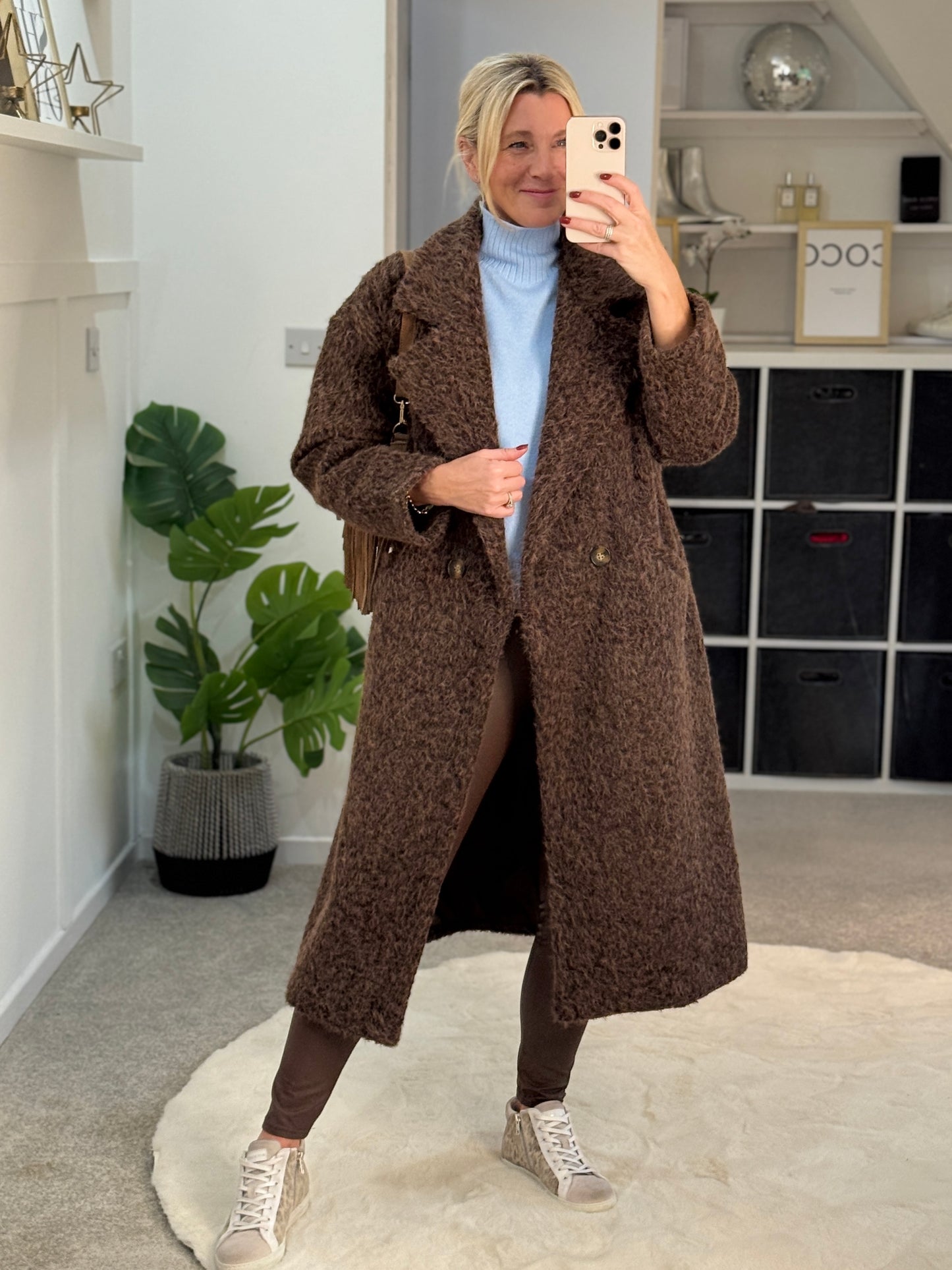 Chocolate Double Breasted Cosy Coat