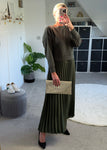 Khaki 2 in 1 Pleated Jumper Dress