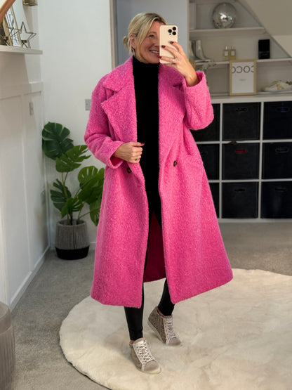 Cobalt Blue Double Breasted Cosy Coat